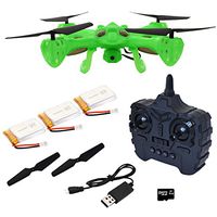 Hover-Way 2.4 GHZ Alpha Drone with 480P Video Camera & 8 GB SD Card- Auto Hover, Throw and Fly Aerial Stunts and Removable Battery - Green