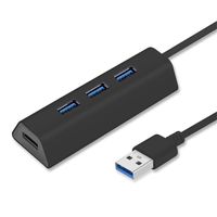 Acasis HS0063 Aluminum 4-Port USB 3.0 Hub 5Gbps Splitter Super Speed with Mini USB Power Interface PC Laptop Spare Parts (0.6M, Black)