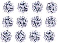 Decorative Confetti Gift Bows, Medium, Metallic Silver (12/pkg) Pkg/1