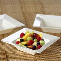 Efavormart 50 Pcs - Ivory Square 5oz Disposable Plastic Dessert Bowls Tableware For Wedding Banquet Event Party Decoration