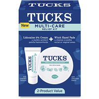 Tucks Multi-Care Relief Kit - 40Ct Witch Hazel Pads & 0.5oz Lidocaine Cream