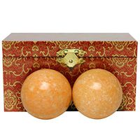 2"Marble Orange Baoding Balls Health Exercise Massage Balls Stress Relieve Hand Exercise with Box BS026