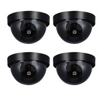 Henxlco 4Pack Dome Dummy Security Cameras Fake Infrared IR CCTV Surveillance Imitation Simulated Blinking LED CCTV Surveillance