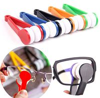 LERORO 5 Pcs Mini Sun Glasses Eyeglass Microfiber Spectacles Cleaner Soft Brush Cleaning Tool Mini Microfiber Glasses Eyeglasses Cleaner Cleaning Clip (Random Color)