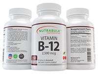 Vitamin B-12 NutraBulk Capsules - Supports Cognitive Health + Boosts Energy + Increases Overall Health - 100% Pharmaceutical Grade - 2500 mcg. Sublingual Tablets 250 Count…
