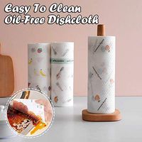 YAMY Kitchen Disposable Cleaning Cloth, Disposable Household Raw Wood Pulp Oil Absorption Paper Multi-function Kitchen Cleaning Rags Wipes (D)