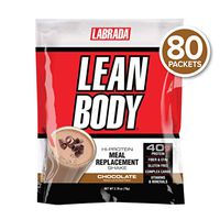Lean Body MRP All-In-One Chocolate Meal Replacement Shake, 40g Protein,  Whey Blend, 8g Healthy EFA's Fats & Fiber, 22 Vitamins and Minerals , No artificial color, Gluten Free, (80 MRP Packets)