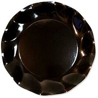Ex.Tra. Disposable Scalloped Dinnerware Plates, Assorted Colors and Sizes (Small, Black)