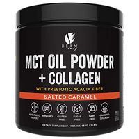 MCT Oil Powder + Collagen + Prebiotic Acacia Fiber - 100% Pure MCT's - Perfect for Keto - Energy Boost - Nutrient Absorption - Appetite Control - Healthy Gut Support - Salted Caramel
