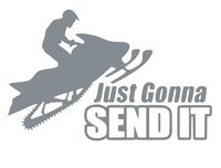 UR Impressions Silv Snowmobile Jumping - Just Gonna Send It Decal Vinyl Sticker Graphics for Cars Trucks SUV Van Walls Windows Laptop Tablet|Silver|6.8 X 4.4 inch|JJURI031-S