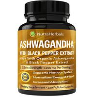 Organic Ashwagandha Root Powder 1200mg - 120 Pullulan Organic Capsules - Ashwaganda Supplement – Black Pepper Extract for Increased Absorption