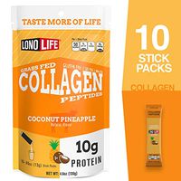 LonoLife Coconut Pineapple Collagen Peptides with 10g Protein, Paleo and Keto Friendly, Stick Packs, 10 Count