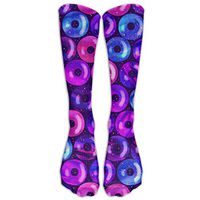 DaSOC Sapce Donuts Galaxy Unisex Novelty Long Socks Athletic Tube Stockings Size 6-10