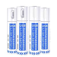 USB Rechargeable Batteries, Long-Life Lithium Battery with 4-in-1 Micro USB Charging Cable,1.5h Quick-Charge with USB Port Patented Design, Built-in Integrated Safety Circuit Protection (AAA)