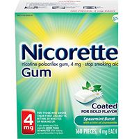 Nicorette Nicotine Gum to Quit Smoking, 4 mg, Spearmint Flavored Stop Smoking Aid, 160 Count (Pack of 1)