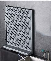 Black 52 Pegs Lab Supply Drying Rack, Pegboard Bench-top/Wall-Mount Laboratory Glassware 52 Detachable PegsLab Drying Draining Rack Cleaning Equipment