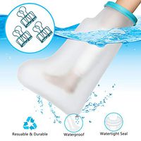Bridawn Leg Cast Cover for Shower Adult Waterproof Bandage Protector with 3 Clips Reusable Watertight Bathing Cast Bag for Broken Thigh Wound Burns Dressings Splint Surgeries Tattoos (24” Leg)