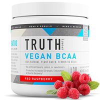 Truth Nutrition Fermented Vegan BCAA Powder- 2:1:1 Ratio All Natural Branched Chain Amino Acids for Energy, Muscle Building, Post Workout Recovery and Endurance (Red Raspberry, 30 Servings)