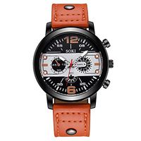 Fxbar,Cool Design Couple Fashion Watches Quartz Round Wrist Business Men's Watch(Orange)