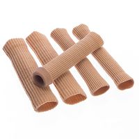 Squad Goods Toe and Finger Gel Tube Protector Sleeves - 2 Large & 3 Small