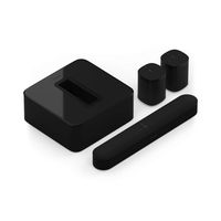 Sonos 5.1 Surround Set - Home Theater System with All-New Beam (1 Item) Bundle with Sub (1 Item), Pair of ONE (2 Items) - Black