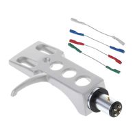 Zripool Turntable Headshell Mount Universal LP Phono Cartridge Replacement Phonograph Head Holder Stylus Lead Wire (Silver)