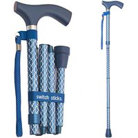 Switch Sticks Aluminum Adjustable Folding Cane and Walking Stick collapses and adjusts from 32 to 37 inches, Engraved Azure