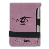 Mini Notepad, Helicopter 1, Personalized Engraving Included (Pink)