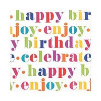 Caspari Birthday Celebration Paper Luncheon Napkins, 20 Per Package