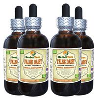 False Daisy (Eclipta Prostrata) Tincture, Dried Leaves Liquid Extract (Brand Name: HerbalTerra, Proudly Made in USA) 4x4 fl.oz (4x120 ml)