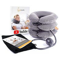 Cervical Neck Traction Device & Neck Stretcher - FDA Approved Inflatable & Adjustable Brace Collar & Neck Support Pillow - Ideal for Chronic Neck Pain Relief & Spine Alignment - Bonus Bag & Videos
