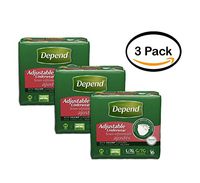 Pack of 3 - Depend Adjustable Underwear Maximum Absorbency, Large/Extra Large 16 Count