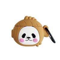 ICI-Rencontrer 3D Creative Distinctive Panda Face Fish Design Airpods Case Kids Girls Women Cute Wireless Charging Earphone Soft Silicone Shockproof Protector Hook