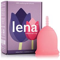 Lena Menstrual Cup - Reusable Period Cup - Tampon and Pad Alternative - Heavy Flow - Large - Pink
