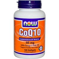 NOW Foods - CoQ10 Cardiovascular Health with Omega-3 Fish Oil 60 mg. - 120 Softgels