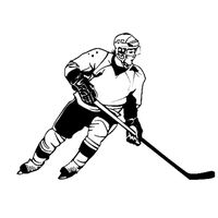 Ice Hockey Sport Car-Styling Reflective Body Window Sticker Decals Decoration - Black