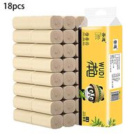 XANGLO 18 Rolls Natural Bamboo Pulp Roll Paper Toilet Paper 4 Layer Thickened Strong
