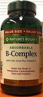 Nature's Bounty Super B-Complex with Folic Acid Plus Vitamin C Value Size, 180 Liquid Softgels