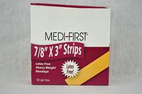 Adhesive Bandages, Heavy Weight Fabric Strip 7/8" x 3" (50/Box) 12 Box Per Case by Medi-First- MS28532