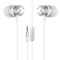 3.5mm in-Ear Stereo Earphones with Adjustable Volume and Phone Microphone, Sweatproof Earbuds for Gym Running