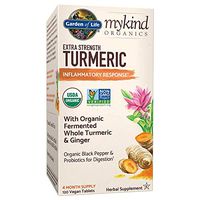 Garden of Life mykind Organics Extra Strength Turmeric Inflammatory Response 120 Tablets-100mg Curcumin (95% Curcuminoids) Black Pepper, Probiotics, Organic Non-GMO Vegan Gluten Free Herbal Supplemen