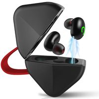 Hieha True Wireless Earbuds Bluetooth 5.0 Ipx7 Waterproof Built in Mic in-Ear Headphones with Deep Bass Hi-Fi Sound Charging Case Noise Cancelling Earphones for Sport Running,Black