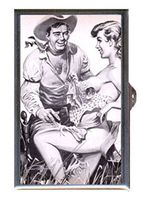 Sexy Pin Up Girl with Cowboy Hot Fun Decorative Pill Box