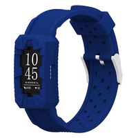 IMPAWFAN Silicone Watch Bands for Fitbit Charge 2, Adjustable Sport Replacement Wristbands with Air Holes, Waterproof Protective Case with Strap, Bracelet Band for Charge 2, Men and Women-Navy