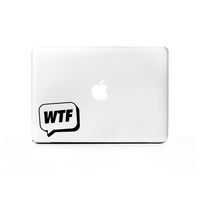 (2x) StickAny Laptop Series WTF Speech Bubble Sticker for Macbook Pro, Chromebook, Surface Pro, and More (Black)