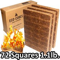 EasyGoProdcuts Eco Cubes - Fire Starter Squares - Lighter for Chimney, Charcoal Grill, Fireplace, Campfire, Pellet, Wood Stove-Qty 72, EGP-CUBE-072-1,