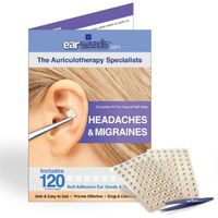 Headache & Migraines Ear Seed Kit- 120 Ear Seeds, Stainless Steel Tweezer