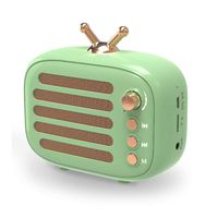 Wireless Stereo Retro Speaker, Dosmix Portable Bluetooth Vintage Speaker with Built-in Mic, 12 Hours Playtime, TF & Aux for Kitchen/Bedrooms/Party/Travel/Outdoor/Android/iOS (Green)