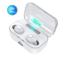 Bluetooth Headset,Cell Phones Wireless 5.0 Bluetooth Earpiece with Stereo Noise Cancelling Microphone and 2200mA Charging Case for Car Truck Driver/Office/Call Center (White)