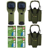 Thermacell Double Camper's Kit : 2 Mosquito Repellent Appliances (Olive), 2 Holsters, 4 Refills